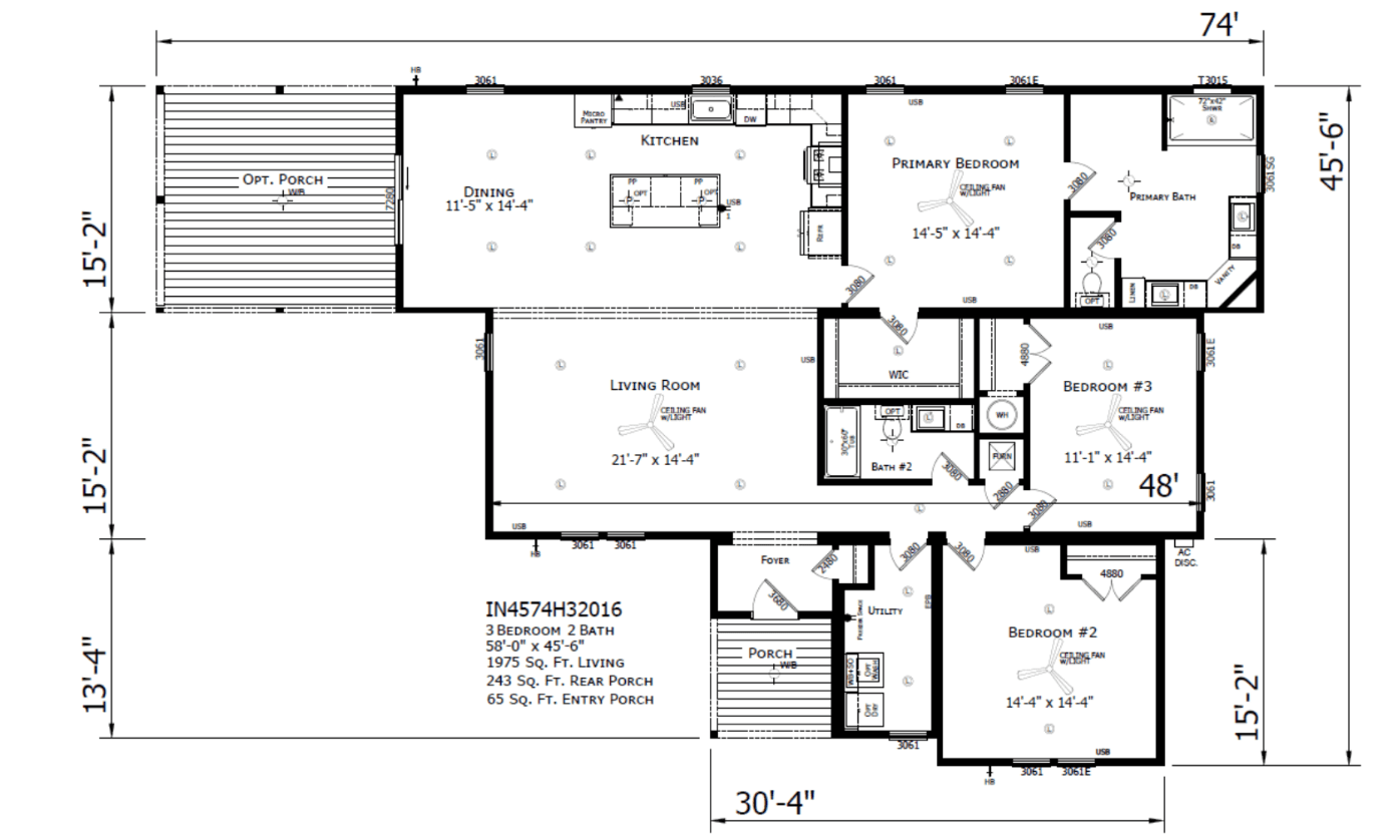 Innovation in4574h32016 floor plan home features